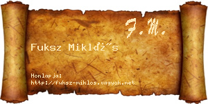 Fuksz Miklós névjegykártya