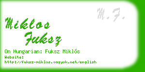 miklos fuksz business card